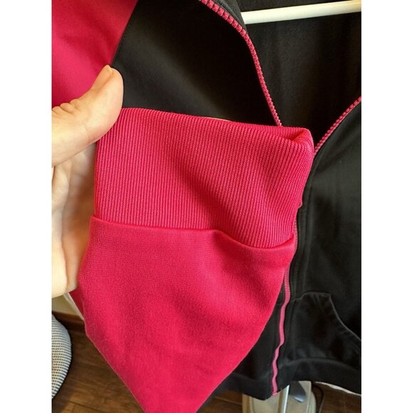 Adidas Jacket Womens‎ Small Pink Black 3 Stripes Full Zip Climalite Tracksuit - Picture 5 of 9
